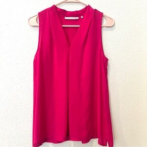Violet & Claire Sleeveless V-Neck Blouse - Fuchsia